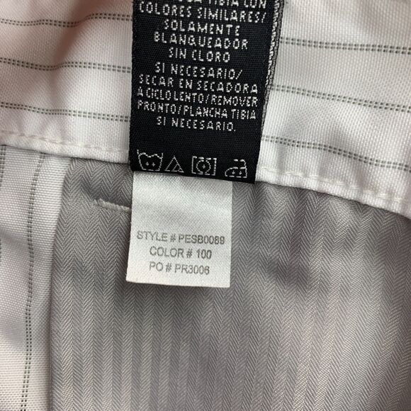 PGA Tour Short Mens 38 White Pinstripe Moisture Wicking Performance Golf Chino - Picture 9 of 11